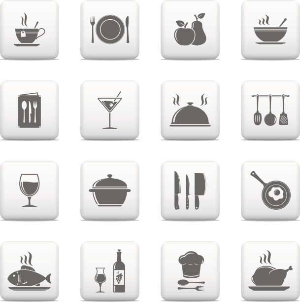 烹饪和厨房图标设置图片下载