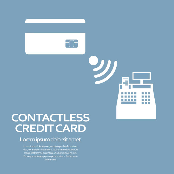 非接触式信用卡支付概念。现代科技广告。图片下载