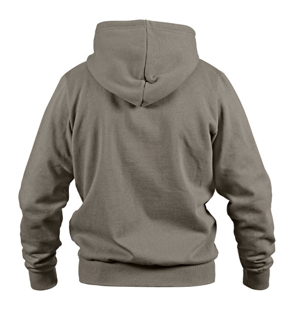 带兜帽的棕色罩衫的背面图片下载