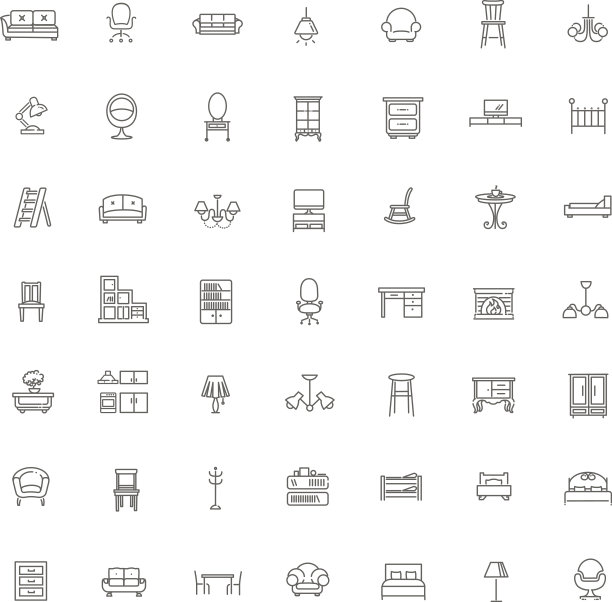 家具和家居装饰图标集图片下载