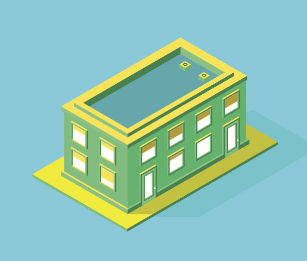 孤立饱和高质量等距城市元素。图片下载