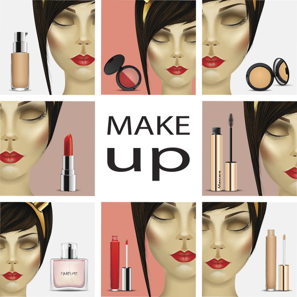 为女人化妆。图片下载