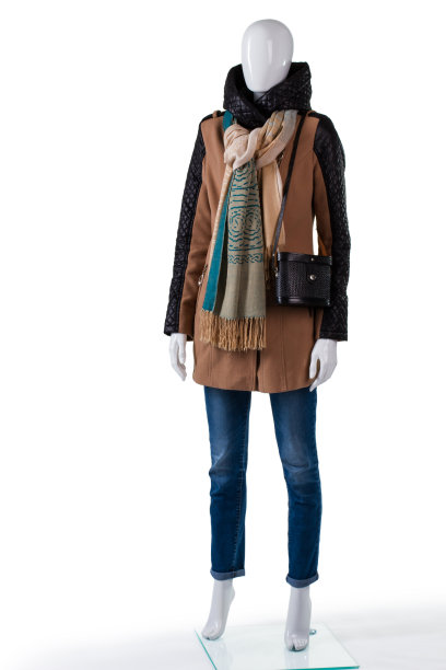 棕色的夹克和黑色的包。图片下载