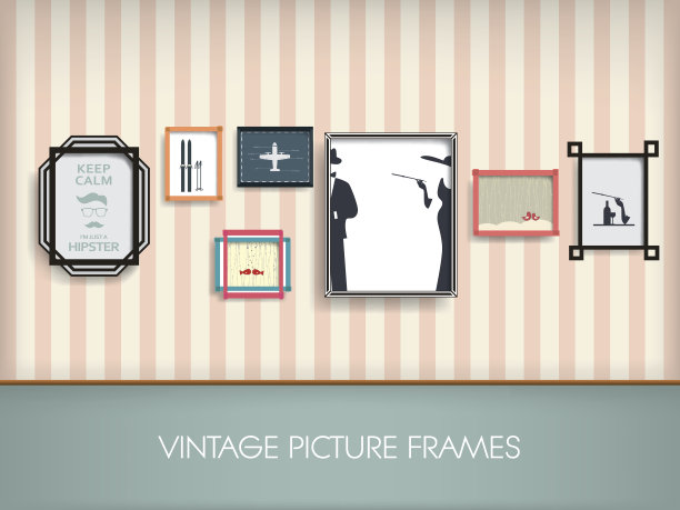 复古的相框与酷时尚的海报图片下载