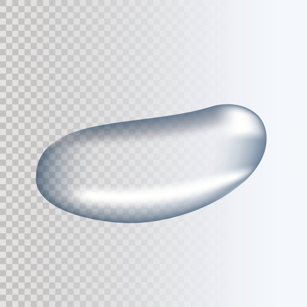 逼真的纯透明的水滴与灰色的背景阴影图片下载