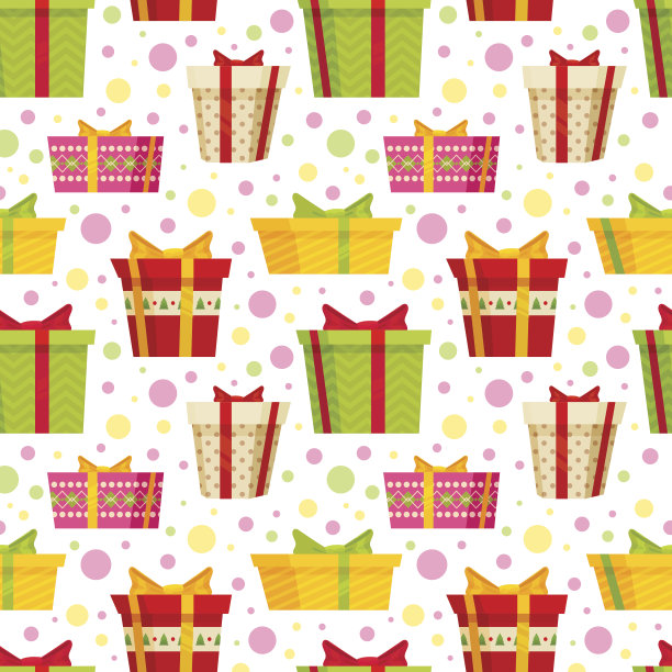 无缝卡通图案与礼品盒图片下载