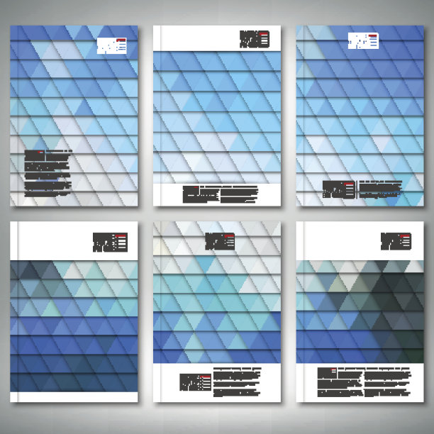 抽象蓝色背景，三角形设计矢量。宣传册、传单或报告图片下载