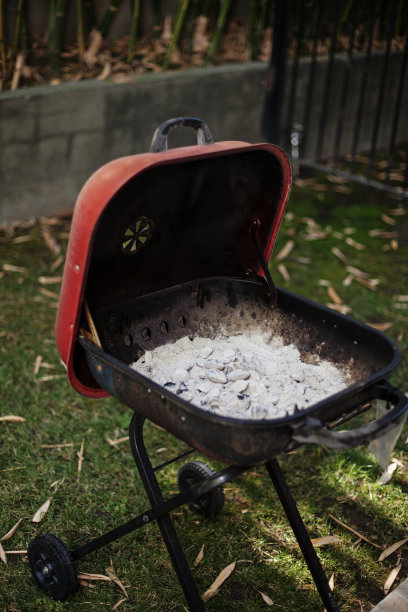 烧烤架上的木炭灰图片下载