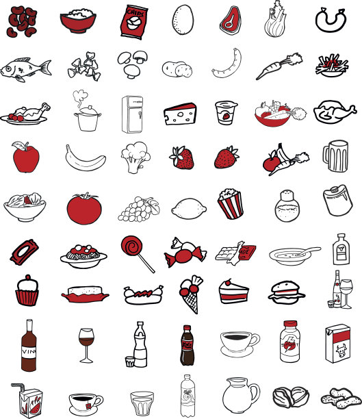 食物图标的收集图片下载