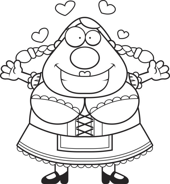 卡通慕尼黑啤酒节女人拥抱图片下载