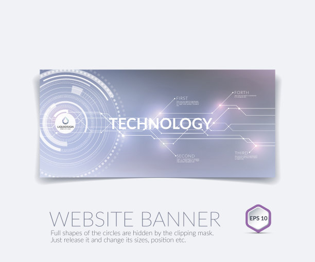 矢量抽象技术网站的横幅和背景与公司图片下载