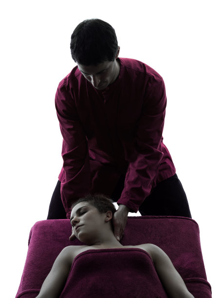 头部按摩疗法剪影图片下载