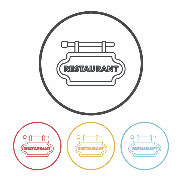 餐厅标志线图标图片下载