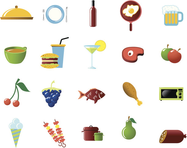 食物和厨房图标设置图片下载