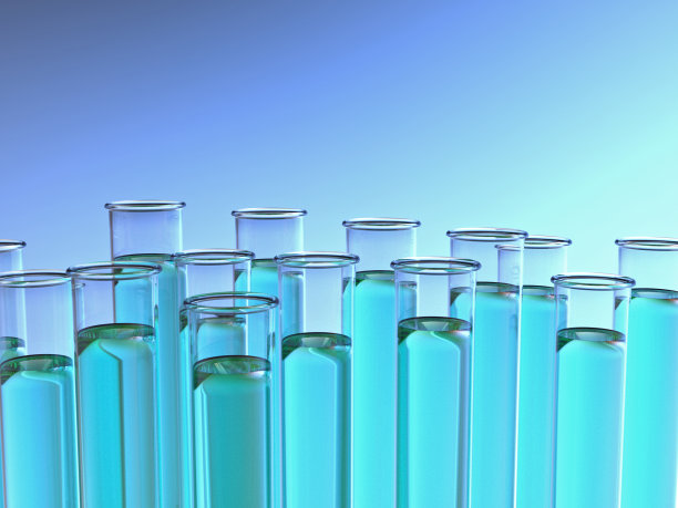 装有蓝色液体的试管图片下载