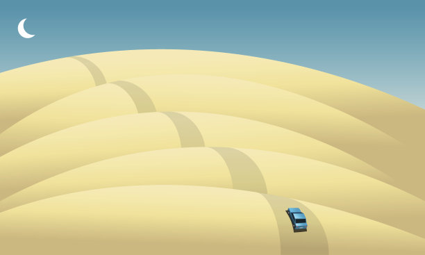 沙漠中的汽车图片下载