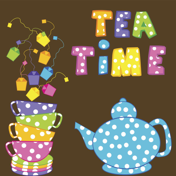 用叠放的杯子和水壶喝茶图片下载