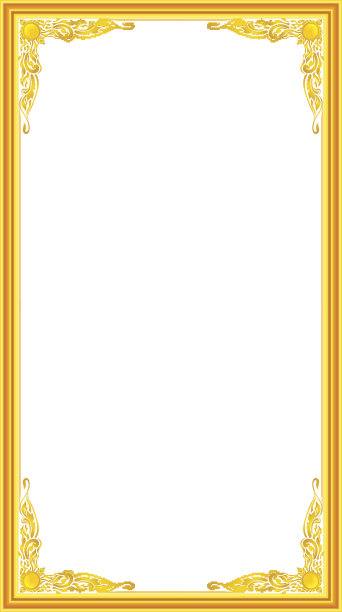 垂直的黄金相框花的图片向量图片下载