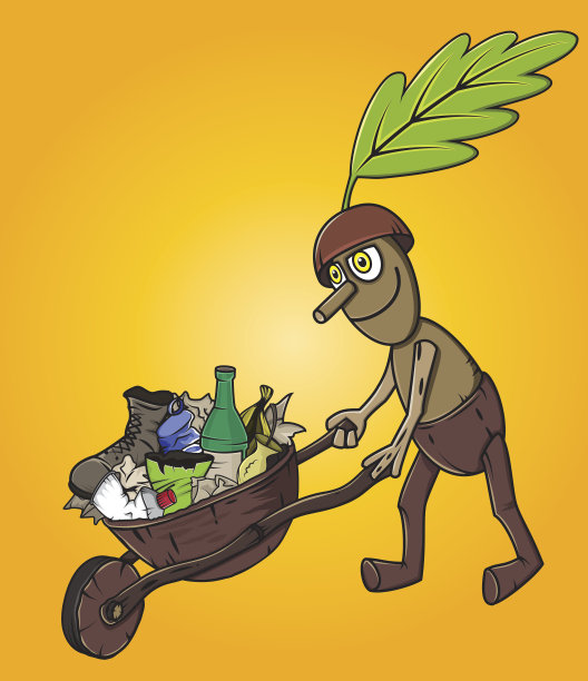 森林橡树人清理垃圾垃圾图片下载