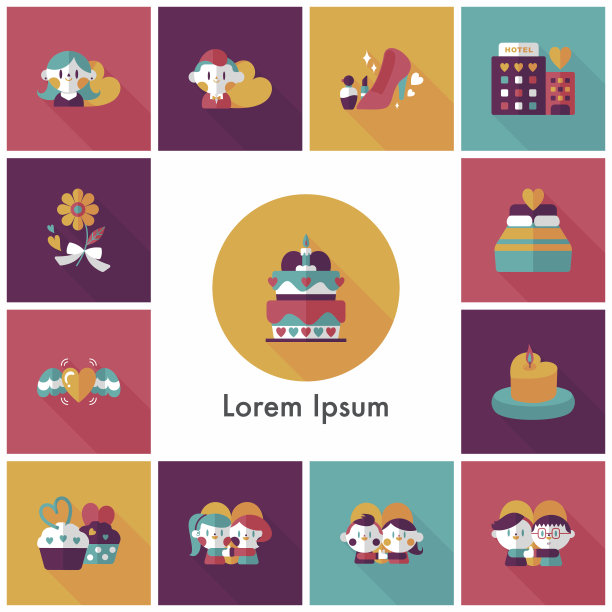 情人节图标集图片下载