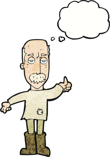 卡通用思想泡泡惹恼了老人图片下载