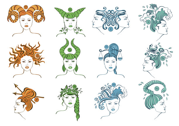 一组孤立的星座图片下载