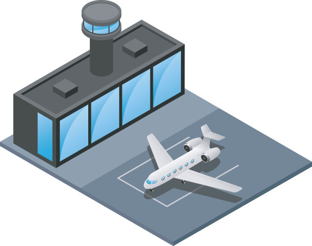 有飞机的等距机场图片下载
