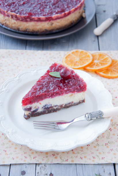 蔓越橘橙芝士蛋糕图片下载