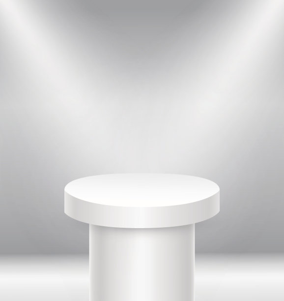 照亮获奖者领奖台孤立在灰色背景图片下载