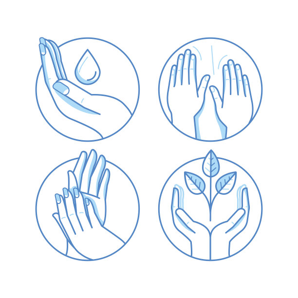 向量集的图标和插图在线性风格图片下载