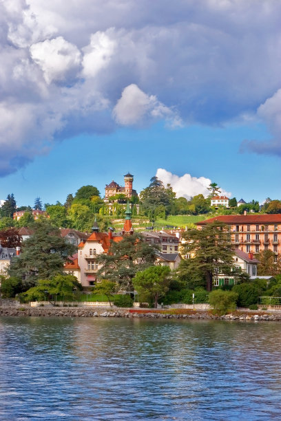 莱曼湖海岸。图片下载