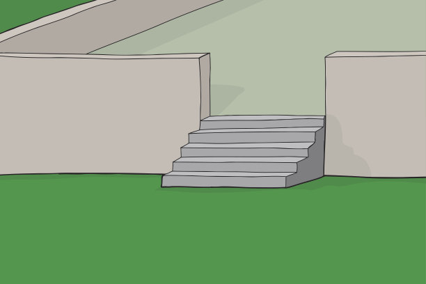 楼梯在花园庭院背景图片下载