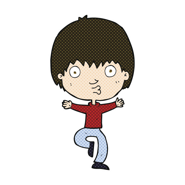 漫画卡通兴奋的男孩图片下载