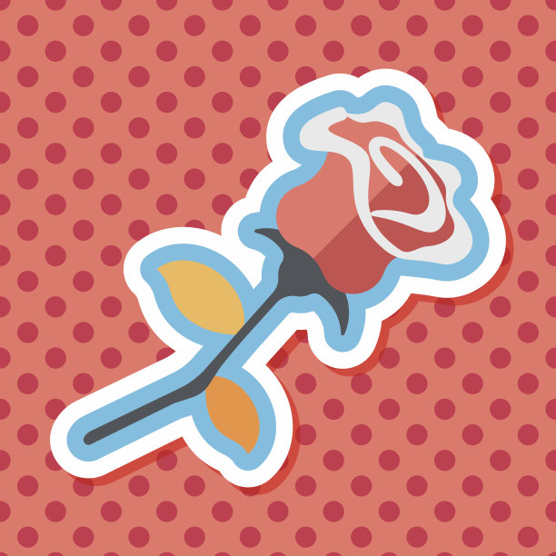 情人节花的长影子图标，eps10图片下载