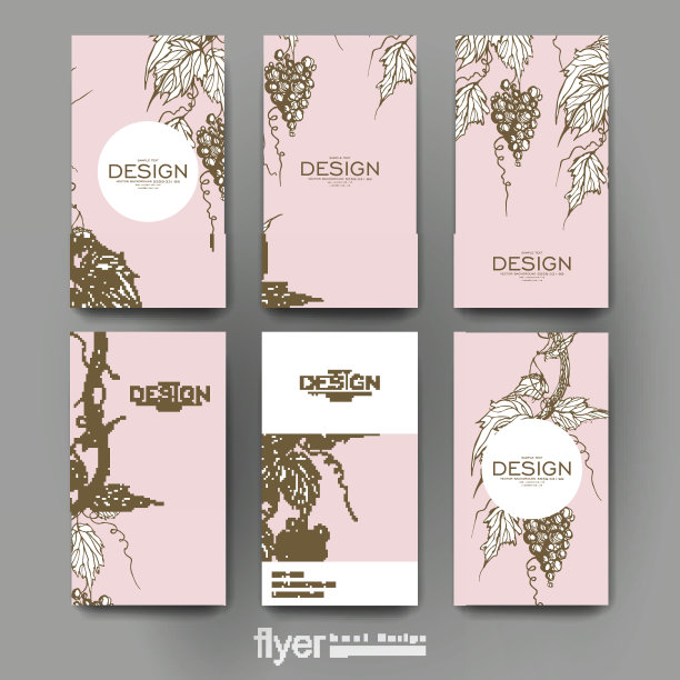 葡萄装饰矢量宣传册模板。传单的布局图片下载
