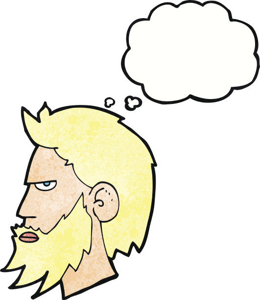 卡通人物胡子与思想泡泡图片下载