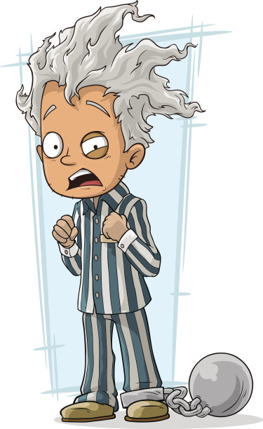 穿着囚袍的卡通疯子图片下载