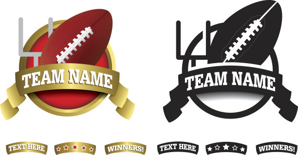 美国足球的白色徽章、符号或图标图片下载