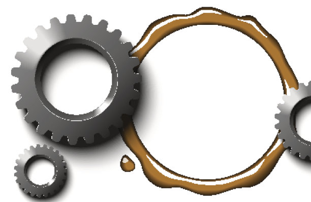 带有阴影和油的金属齿轮图片下载