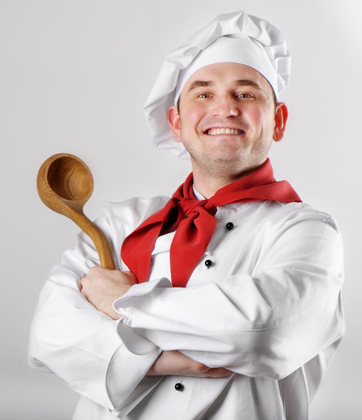厨师展示勺子图片下载