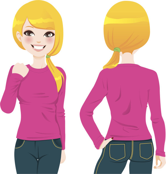 金发女孩的t恤图片下载