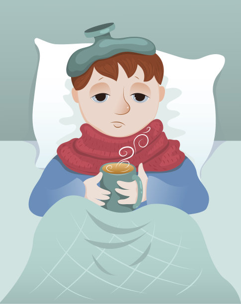 生病的男孩。图片下载