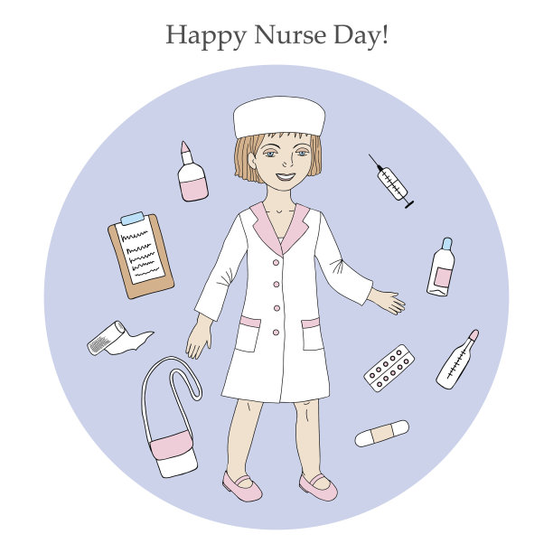 有护士和医疗用品背景图片下载