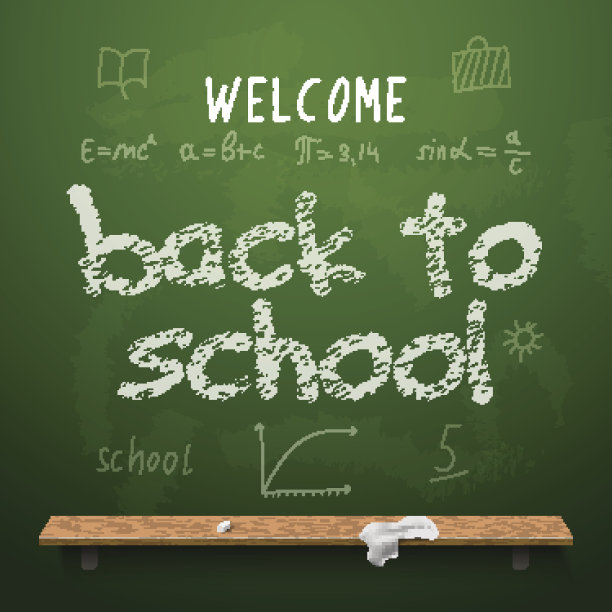 回到学校黑板上设计字母。图片下载
