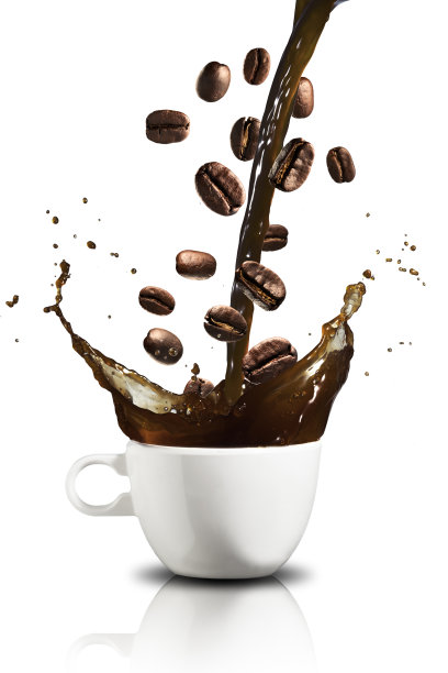 咖啡洒咖啡豆图片下载