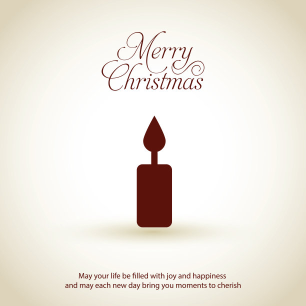 圣诞蜡烛图标。圣诞扁平贺卡设计图片下载