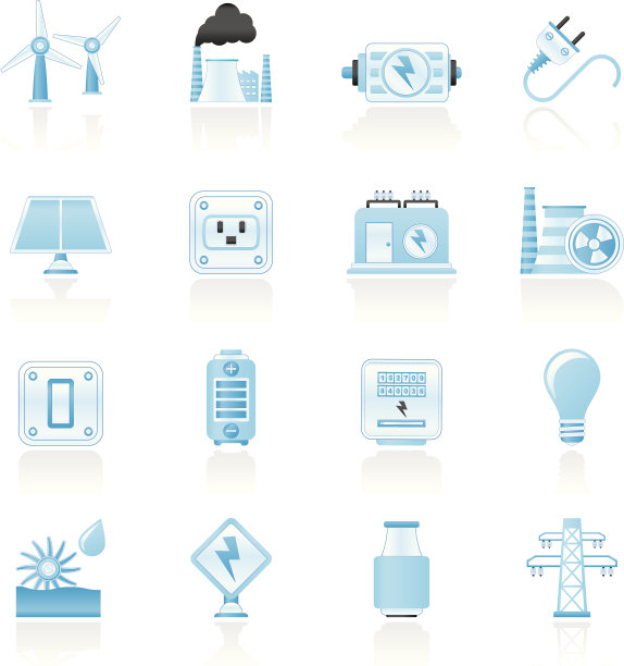 电力、电力和能源图标图片下载