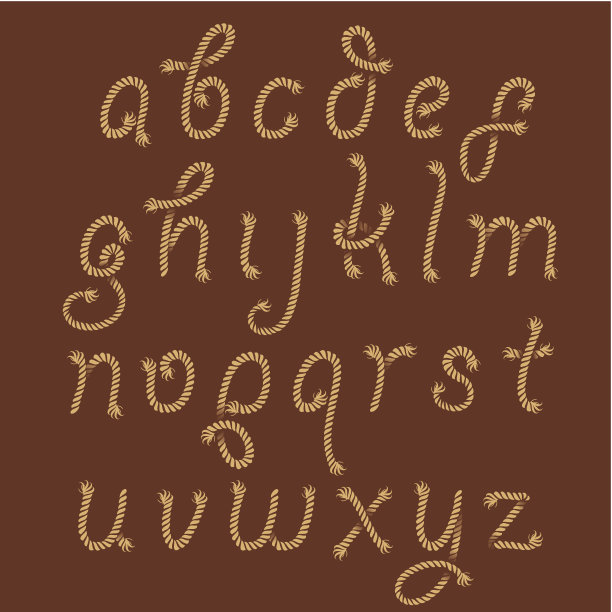 海绳装饰字母图片下载