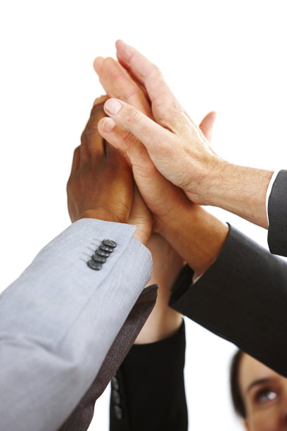 商业集团击掌的特写图片下载