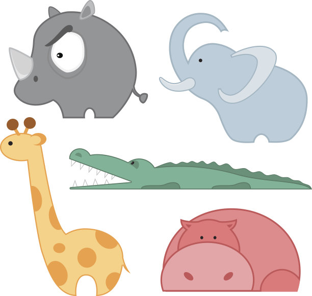 动物园动物图标设置图片下载